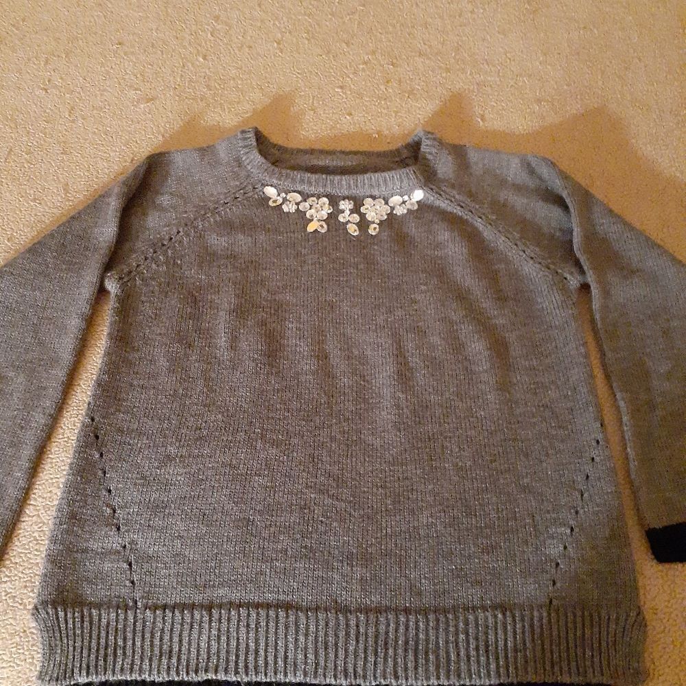 Large Girls Rhinestone Embellished Sweater